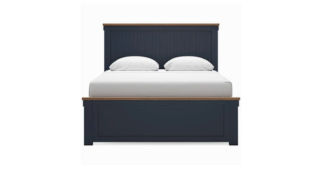 Landocken Queen Panel Bed with Dresser in Brown/Blue from Ashley Furniture - Luna Furniture