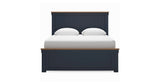 Landocken Queen Panel Bed with Mirrored Dresser, Chest and Nightstand in Brown/Blue from Ashley Furniture - Luna Furniture