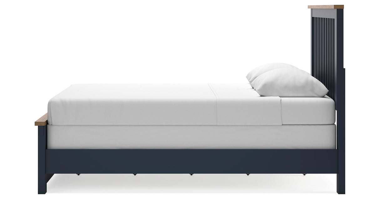 Landocken Brown/Blue Queen Panel Bed from Ashley Furniture - Luna Furniture