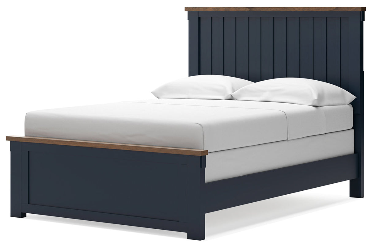Landocken Brown/Blue Full Panel Bed from Ashley - Luna Furniture