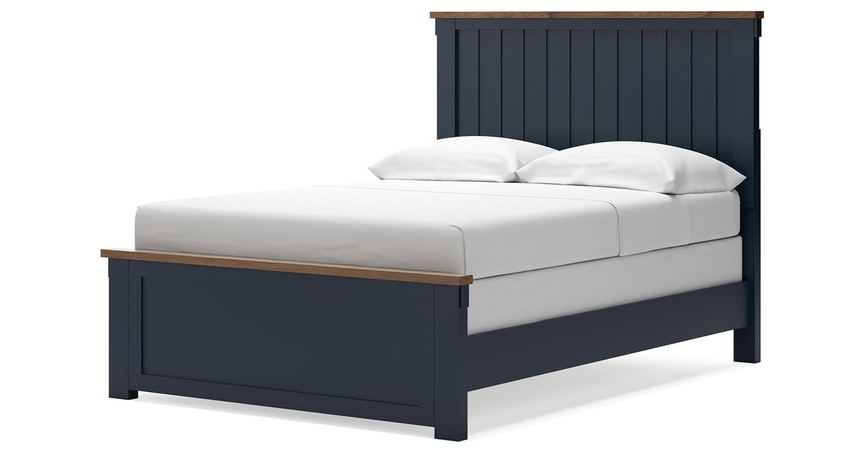 Landocken Brown/Blue Full Panel Bed from Ashley Furniture - Luna Furniture