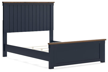 Landocken Full Panel Bed, Dresser and Mirror in Brown/Blue from Ashley - Luna Furniture