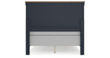 Landocken Full Panel Headboard with Mirrored Dresser in Brown/Blue from Ashley - Luna Furniture