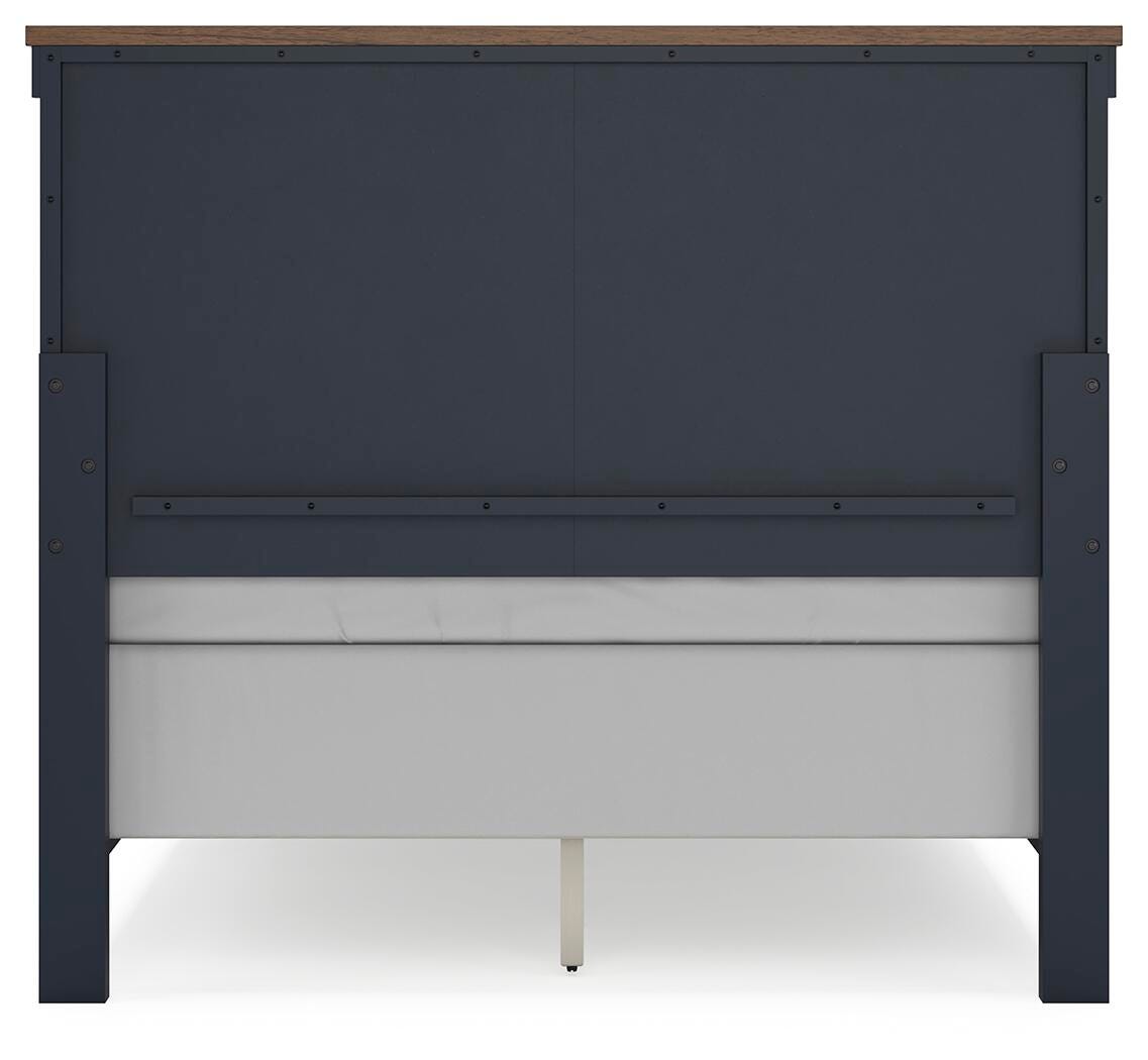 Landocken Full Panel Bed, Dresser and Mirror in Brown/Blue from Ashley - Luna Furniture