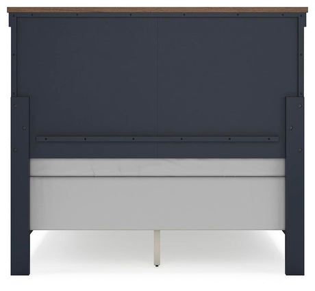 Landocken Full Panel Bed, Dresser and Mirror in Brown/Blue from Ashley - Luna Furniture