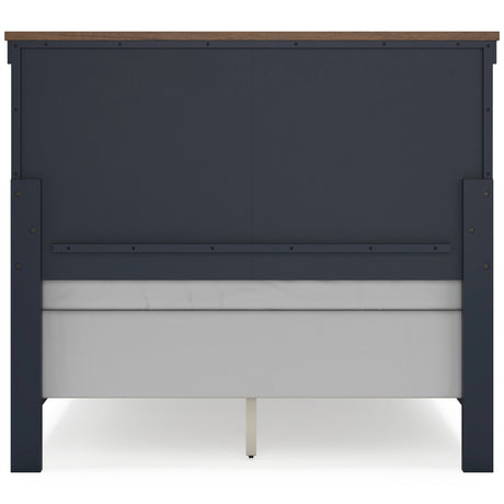 Landocken Full Panel Headboard with 2 Nightstands in Brown/Blue from Ashley - Luna Furniture
