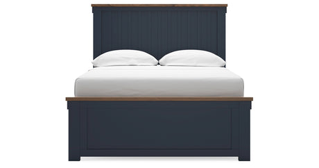 Landocken Full Panel Bed with Dresser in Brown/Blue from Ashley - Luna Furniture