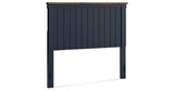 Landocken Full Panel Headboard with Mirrored Dresser and Nightstand in Brown/Blue from Ashley - Luna Furniture