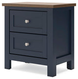 Landocken Brown/Blue Twin Panel Bed with Mirrored Dresser and Nightstand from Ashley - Luna Furniture
