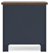 Landocken Brown/Blue Twin Panel Bed with Mirrored Dresser and Nightstand from Ashley - Luna Furniture