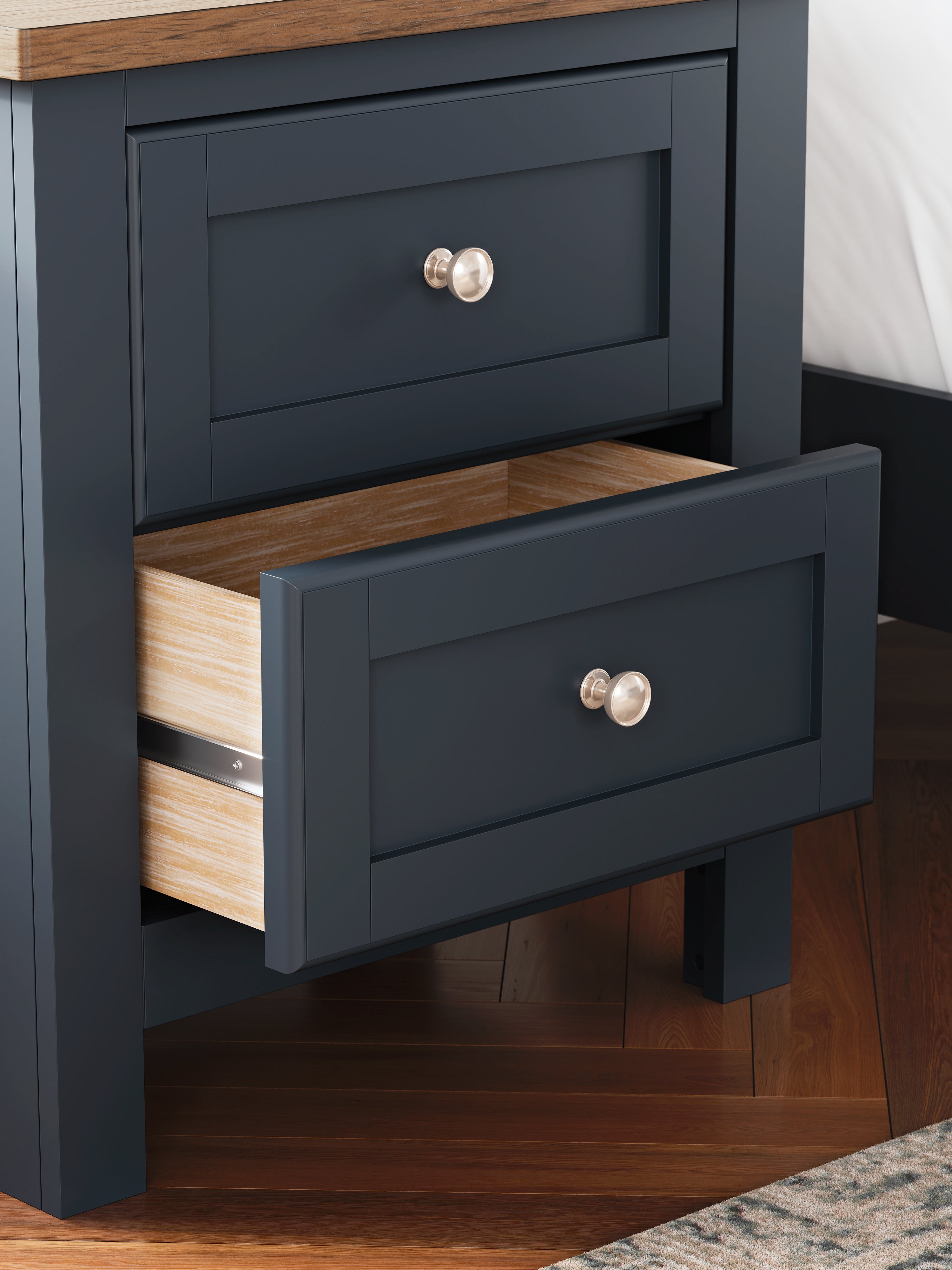 Ashley Landocken Queen Panel Headboard with 2 Nightstands in Brown