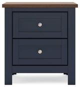 Landocken Brown/Blue Twin Panel Bed with Mirrored Dresser and Nightstand from Ashley - Luna Furniture