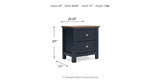 Landocken Twin Panel Headboard with Mirrored Dresser, Chest and Nightstand in Brown/Blue from Ashley - Luna Furniture