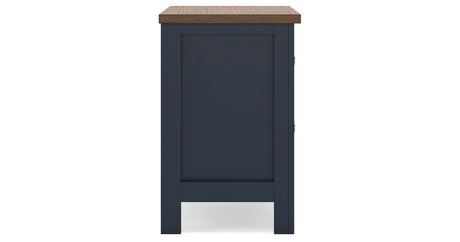Landocken Full Panel Bed with 2 Nightstands in Brown/Blue from Ashley - Luna Furniture