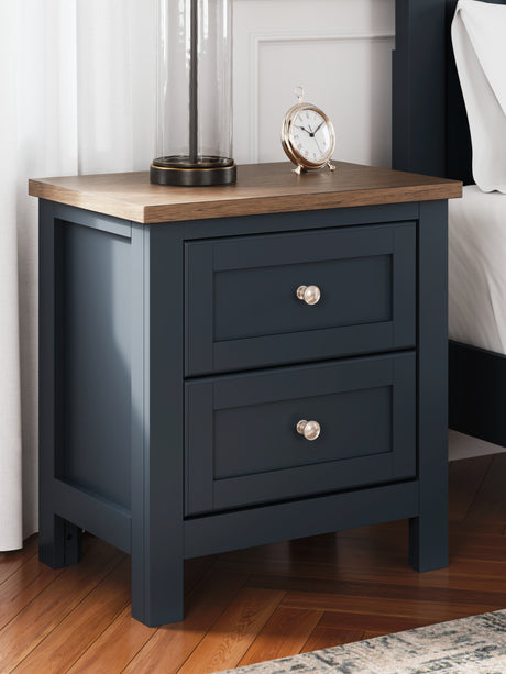 Landocken Full Panel Headboard with 2 Nightstands in Brown/Blue from Ashley - Luna Furniture