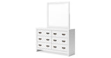 Binterglen Queen Panel Bed with Mirrored Dresser, Chest and Nightstand in White from Ashley Furniture - Luna Furniture