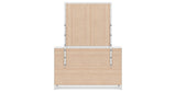 Binterglen California King Panel Bed with Mirrored Dresser and Chest in White from Ashley Furniture - Luna Furniture