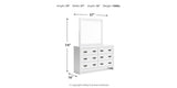 Binterglen California King Panel Bed with Mirrored Dresser, Chest and Nightstand in White from Ashley Furniture - Luna Furniture