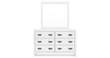 Binterglen California King Panel Bed with Mirrored Dresser in White from Ashley - Luna Furniture