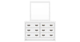 Binterglen King Panel Bed with Mirrored Dresser, Chest and Nightstand in White from Ashley Furniture - Luna Furniture