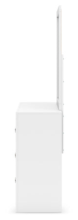 Binterglen White Full Panel Bed with Mirrored Dresser from Ashley Furniture - Luna Furniture