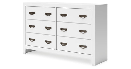 Binterglen Queen Panel Bed with Dresser in White from Ashley - Luna Furniture