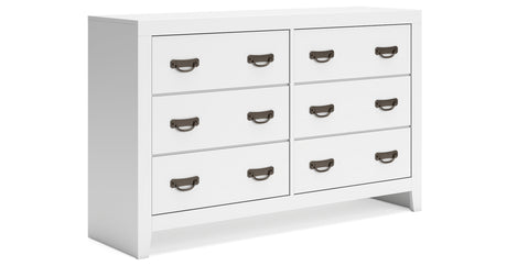 Binterglen Queen Panel Bed with Dresser in White from Ashley - Luna Furniture