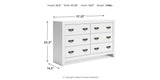 Binterglen Queen Panel Bed with Dresser in White from Ashley - Luna Furniture