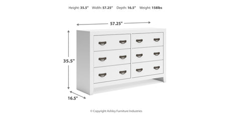 Binterglen California King Panel Bed with Dresser and 2 Nightstands in White from Ashley - Luna Furniture