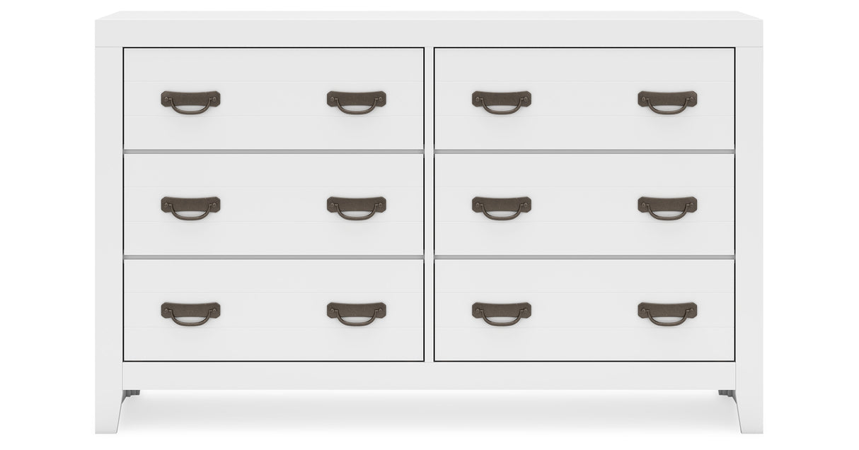 Binterglen Queen Panel Bed with Dresser in White from Ashley - Luna Furniture