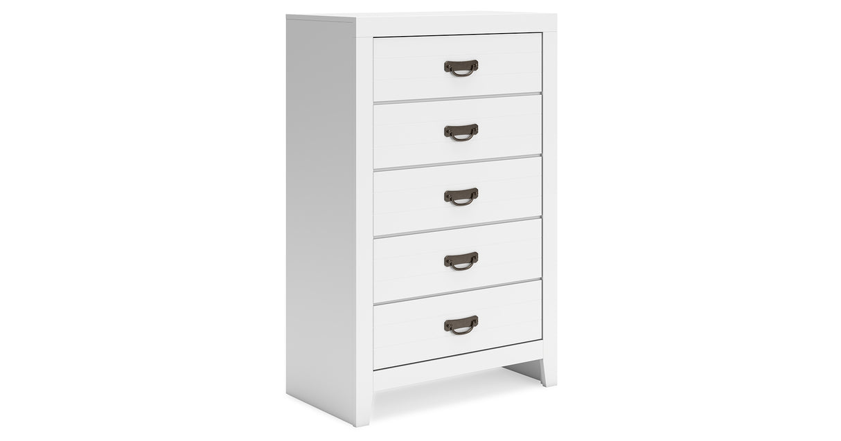 Binterglen White Full Panel Bed, Dresser, Chest and Nightstand from Ashley Furniture - Luna Furniture