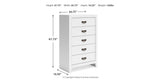 Binterglen Queen Panel Bed with Mirrored Dresser and Chest in White from Ashley Furniture - Luna Furniture