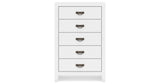 Binterglen California King Panel Bed with Mirrored Dresser and Chest in White from Ashley Furniture - Luna Furniture