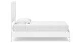 Binterglen Twin Panel Bed with Mirrored Dresser and 2 Nightstands in White from Ashley Furniture - Luna Furniture