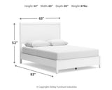 Binterglen White Queen Panel Bed with Mirrored Dresser from Ashley - Luna Furniture