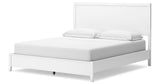 Binterglen California King Panel Bed with Mirrored Dresser and Nightstand in White from Ashley Furniture - Luna Furniture