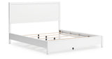 Binterglen California King Panel Bed with Mirrored Dresser in White from Ashley - Luna Furniture