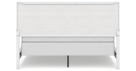 Binterglen California King Panel Bed with Mirrored Dresser and 2 Nightstands in White from Ashley - Luna Furniture