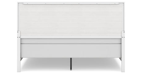 Binterglen King Panel Bed with Mirrored Dresser and 2 Nightstands in White from Ashley - Luna Furniture