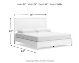 Binterglen White King Panel Bed with Mirrored Dresser from Ashley - Luna Furniture