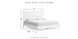 Binterglen King Panel Bed with Mirrored Dresser, Chest and 2 Nightstands in White from Ashley Furniture - Luna Furniture