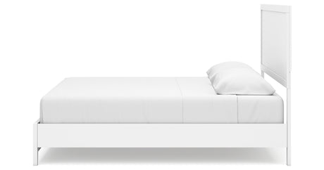 Binterglen King Panel Bed with Mirrored Dresser and 2 Nightstands in White from Ashley - Luna Furniture