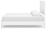 Binterglen White King Panel Bed with Mirrored Dresser from Ashley - Luna Furniture