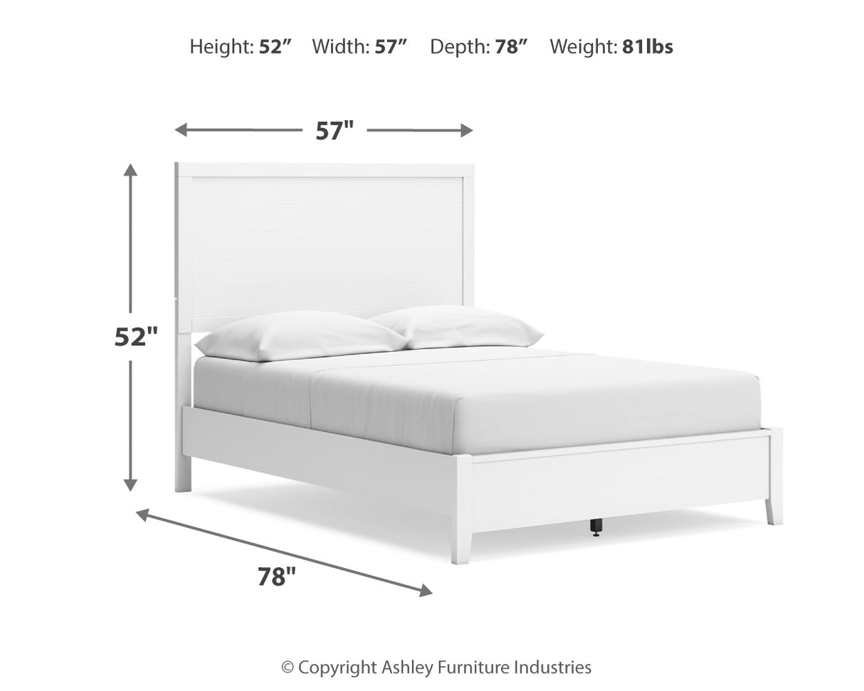 Binterglen White Full Panel Bed with Mirrored Dresser from Ashley Furniture - Luna Furniture