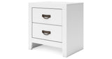 Binterglen Queen Panel Bed with Mirrored Dresser, Chest and Nightstand in White from Ashley Furniture - Luna Furniture
