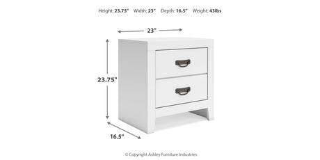 Binterglen Queen Panel Bed with Dresser and Nightstand in White from Ashley - Luna Furniture