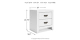Binterglen Twin Panel Bed with Dresser and 2 Nightstands in White from Ashley Furniture - Luna Furniture