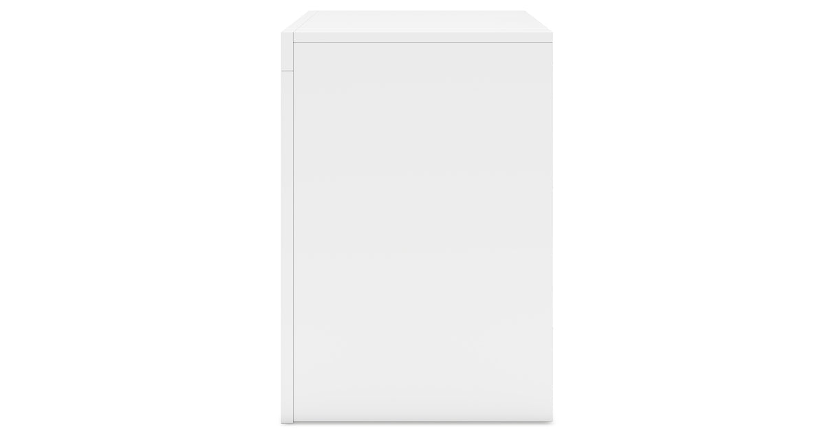 Binterglen King Panel Bed with Mirrored Dresser and Nightstand in White from Ashley - Luna Furniture