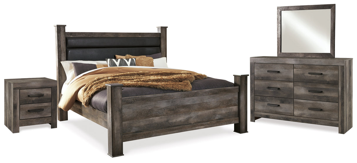 Wynnlow Gray Upholstered Poster Bedroom Set from Ashley Furniture - Luna Furniture
