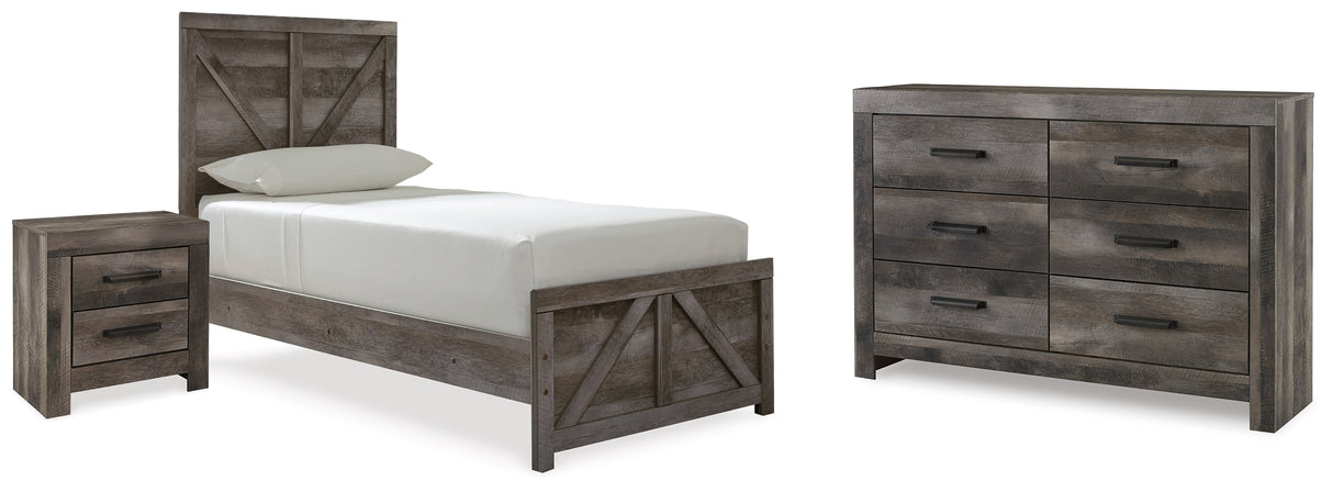 Wynnlow Gray Crossbuck Youth Panel Bedroom Set from Ashley Furniture - Luna Furniture